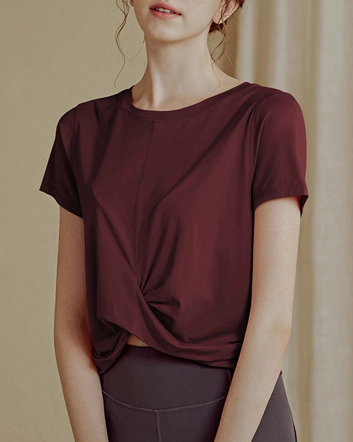 シェリーツイストヘムヨガカットソー 3078