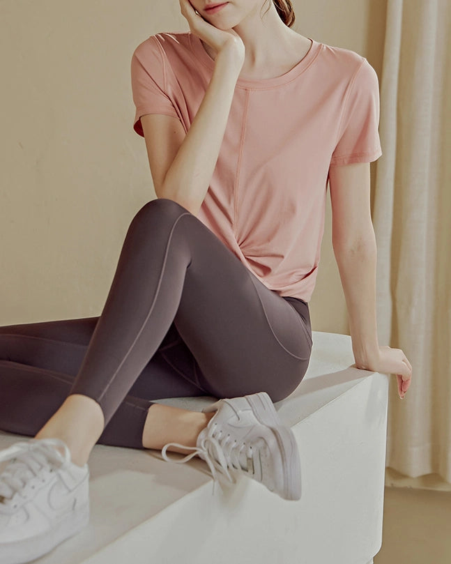 シェリーツイストヘムヨガカットソー 3078