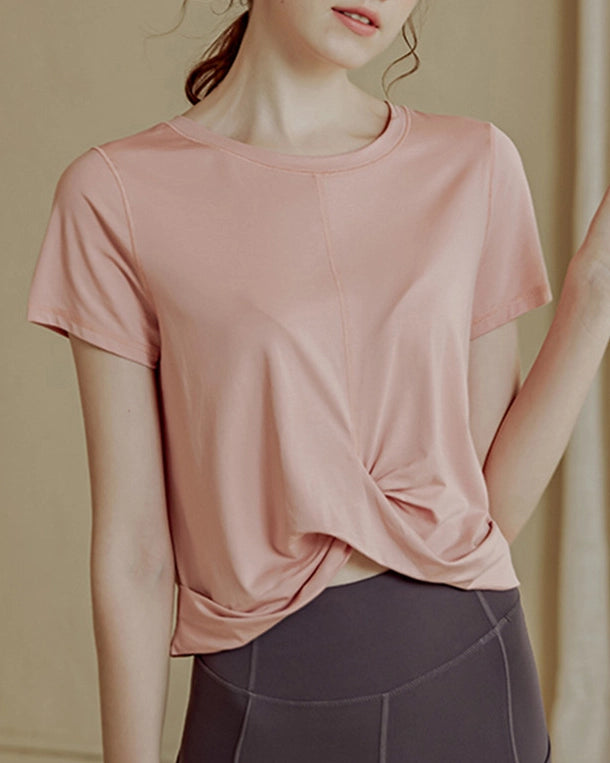 シェリーツイストヘムヨガカットソー 3078