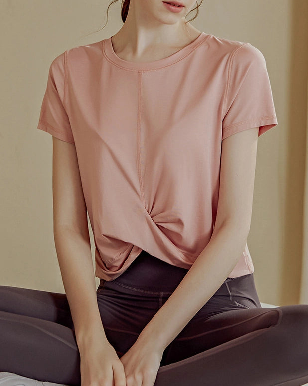 シェリーツイストヘムヨガカットソー 3078