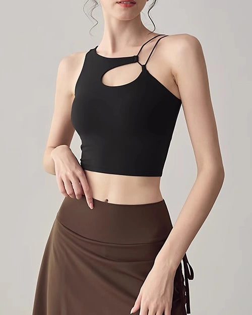 ラインデザインのヨガタンクトップ 3102