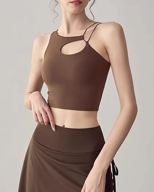 ラインデザインのヨガタンクトップ 3102