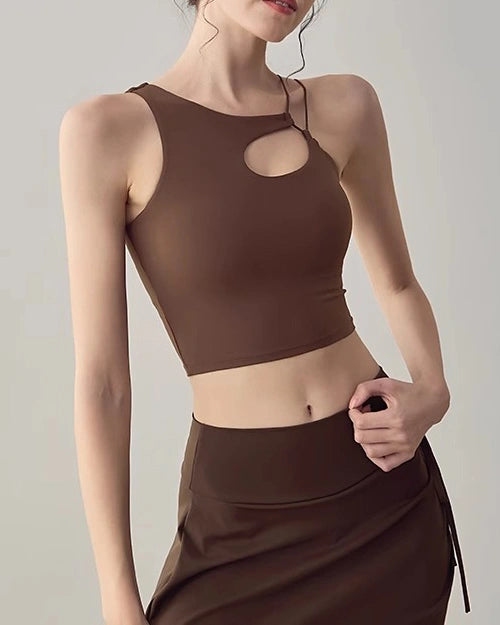 ラインデザインのヨガタンクトップ 3102