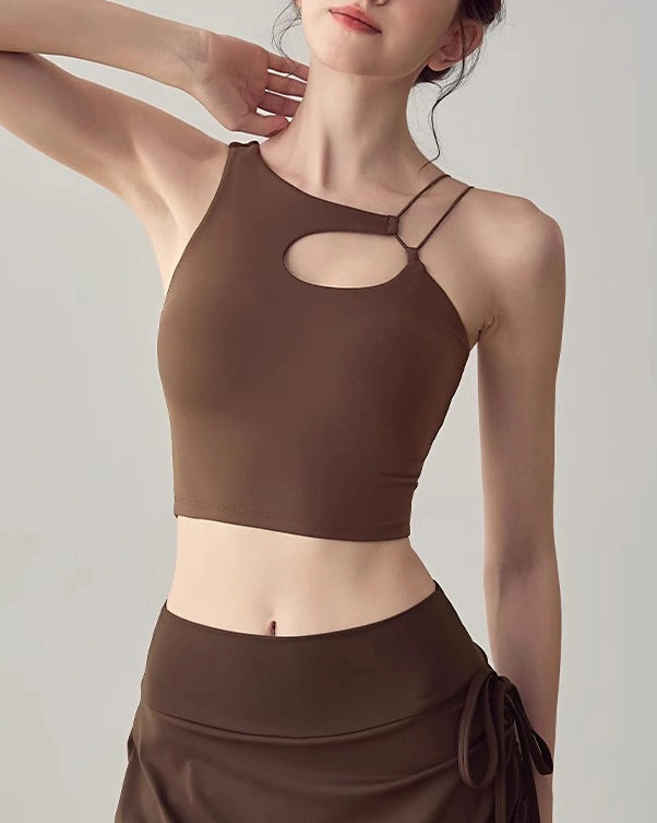 ラインデザインのヨガタンクトップ 3102