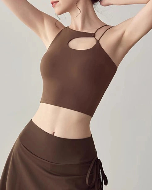 ラインデザインのヨガタンクトップ 3102