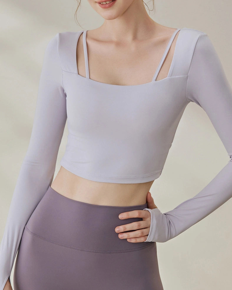 ドゥルバネスクエアネックヨガブラトップ 3115