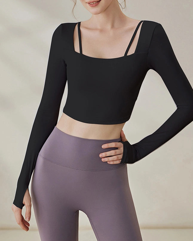 ドゥルバネスクエアネックヨガブラトップ 3115