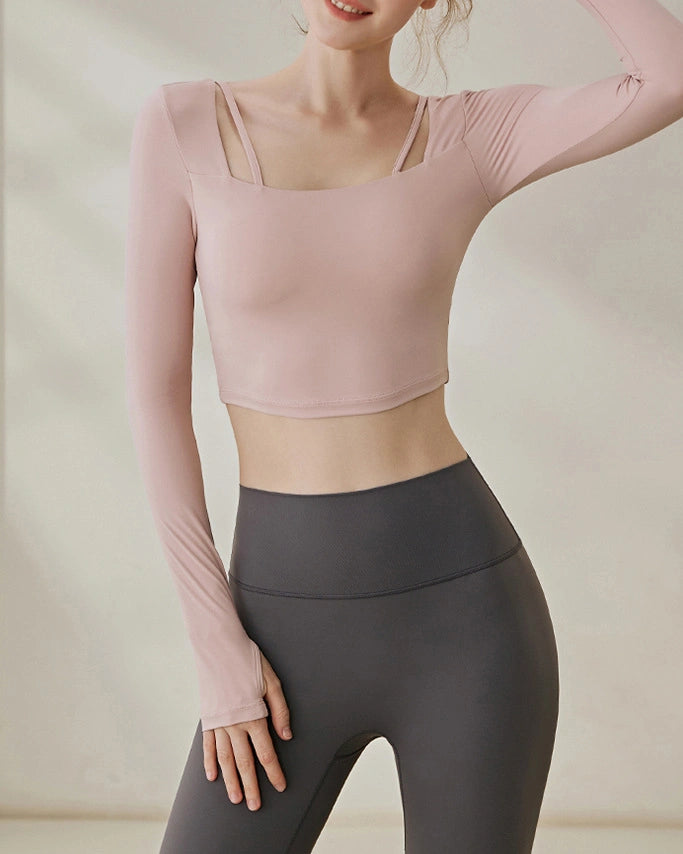 ドゥルバネスクエアネックヨガブラトップ 3115