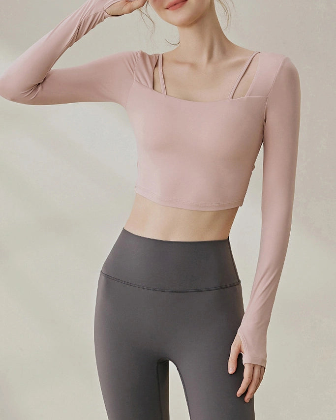 ドゥルバネスクエアネックヨガブラトップ 3115