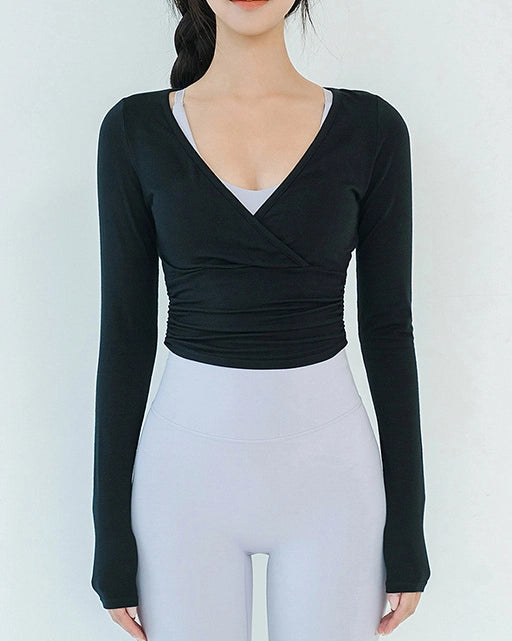 サイドギャザーカシュクールトップ 3121