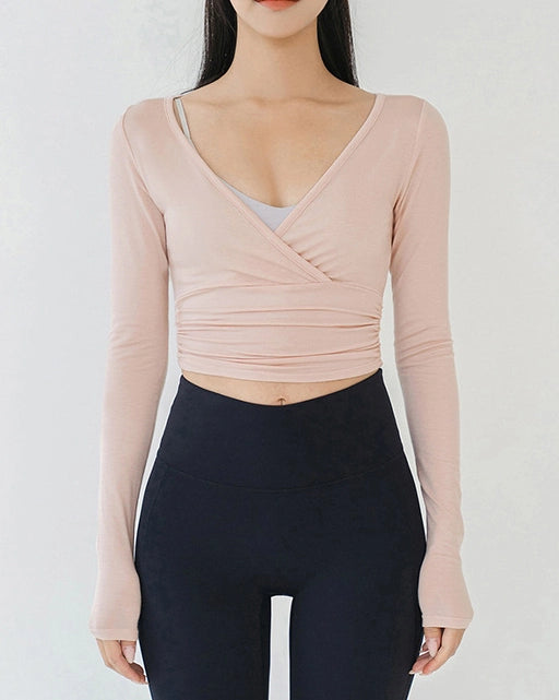 サイドギャザーカシュクールトップ 3121