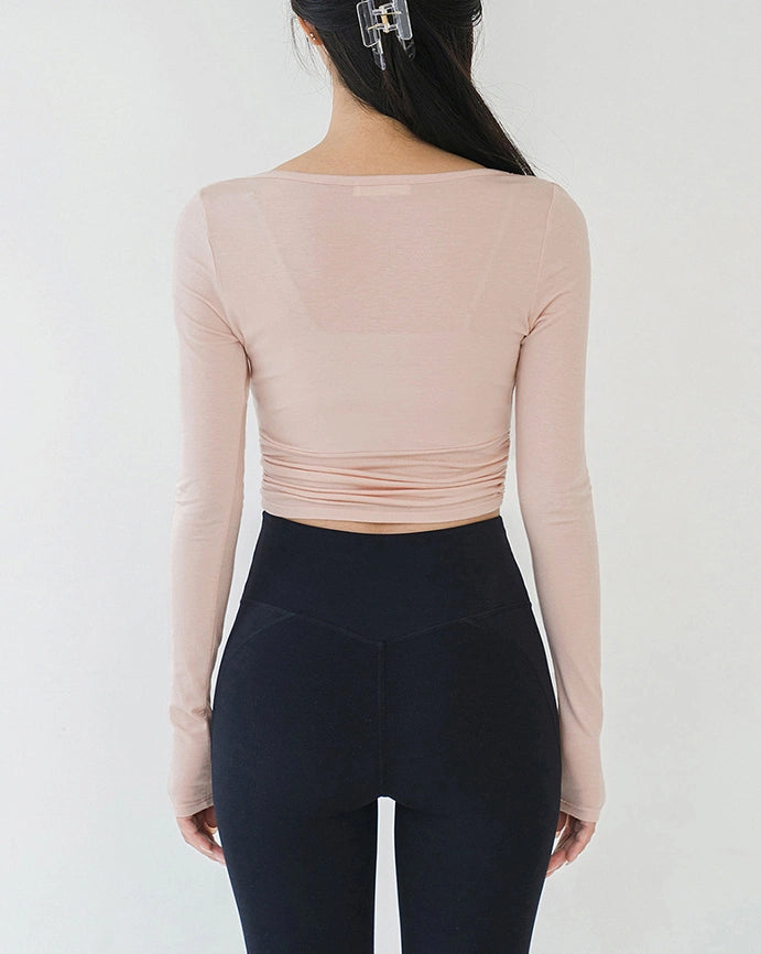 サイドギャザーカシュクールトップ 3121