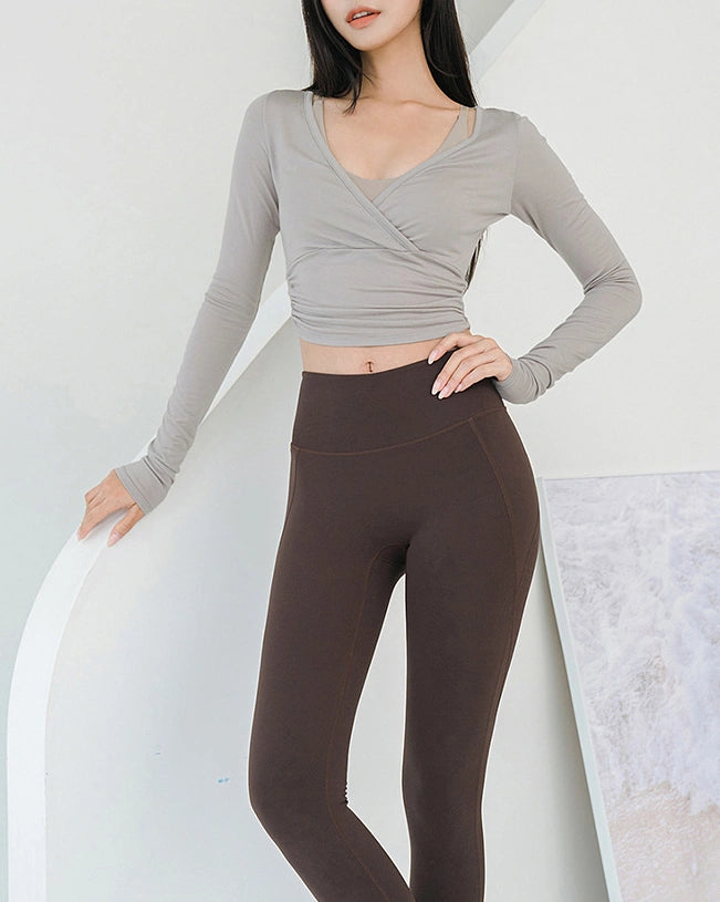 サイドギャザーカシュクールトップ 3121