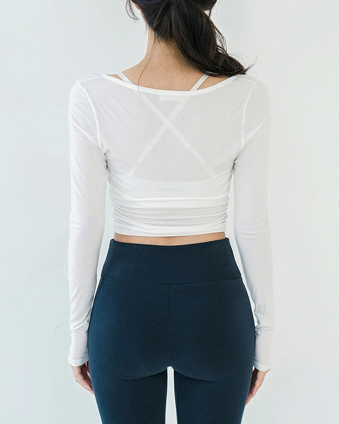 サイドギャザーカシュクールトップ 3121