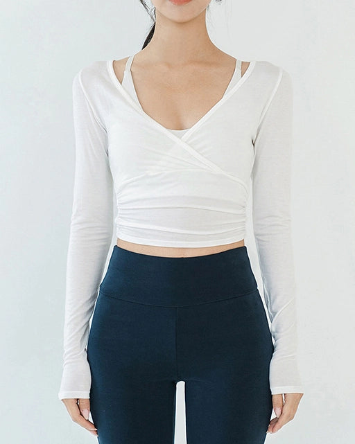 サイドギャザーカシュクールトップ 3121