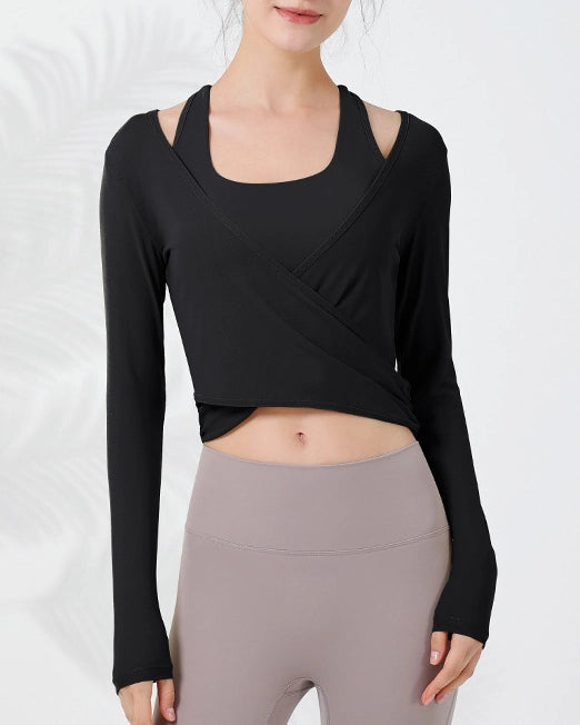 カシュクールレイヤードヨガトップ  3122