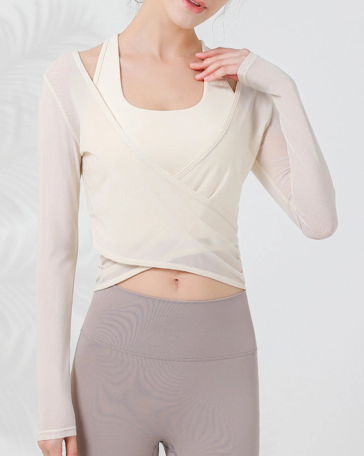 カシュクールレイヤードヨガトップ  3122