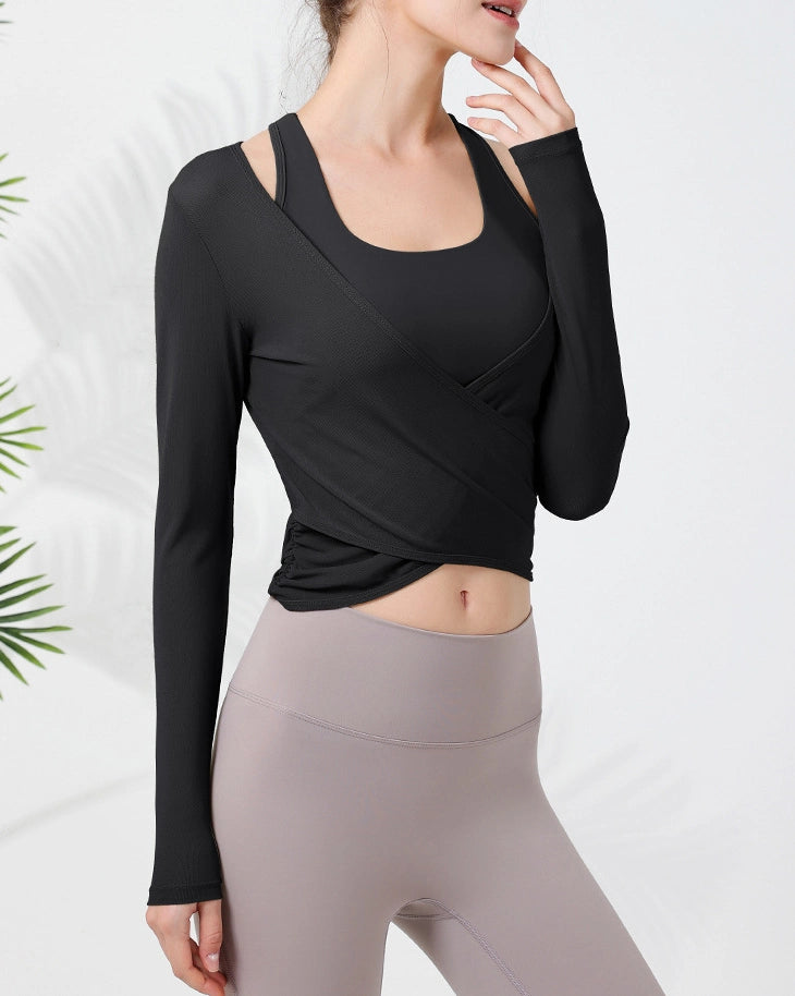 カシュクールレイヤードヨガトップ  3122