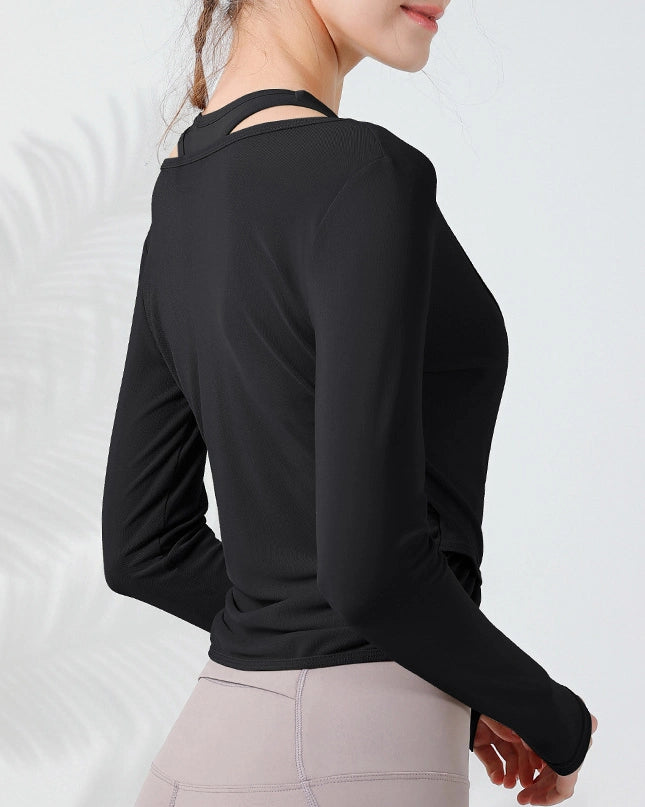 カシュクールレイヤードヨガトップ  3122