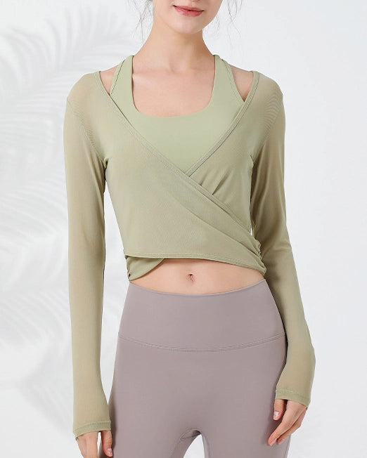 カシュクールレイヤードヨガトップ  3122