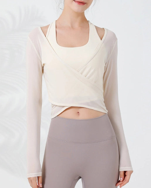 カシュクールレイヤードヨガトップ  3122