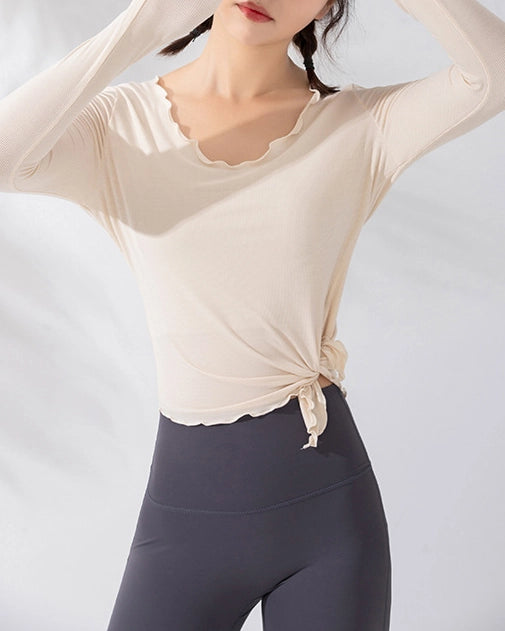 サイドスリットメロウヨガトップ 3123