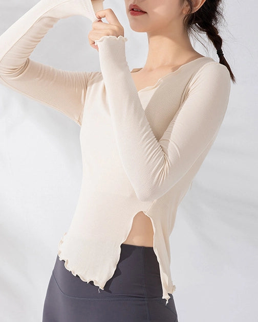 サイドスリットメロウヨガトップ 3123