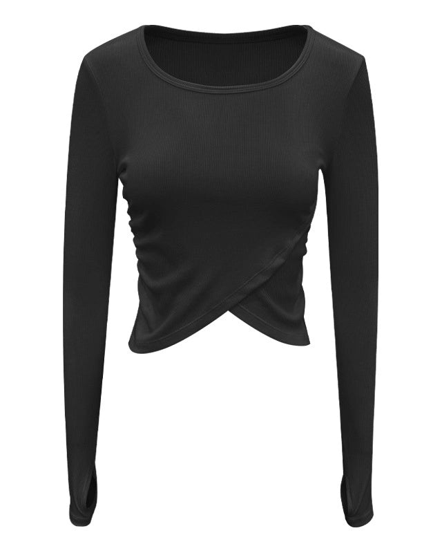 フロントクロスサムホールリブトップ 3126