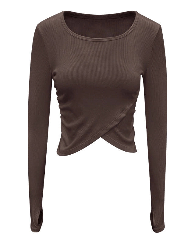 フロントクロスサムホールリブトップ 3126