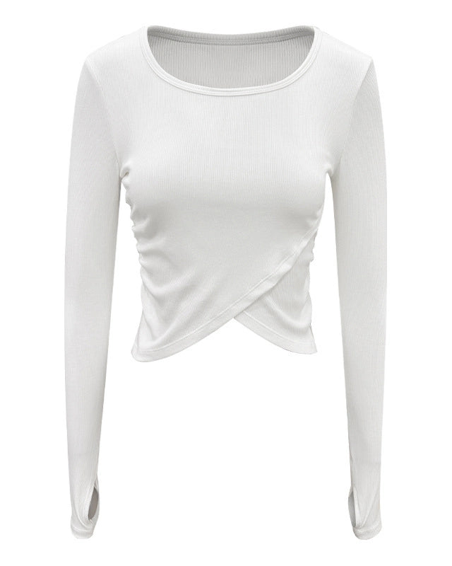 フロントクロスサムホールリブトップ 3126