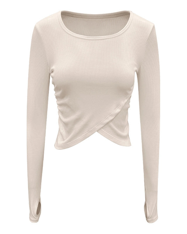 フロントクロスサムホールリブトップ 3126