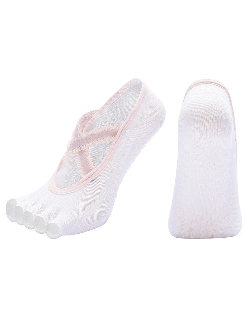 クロスストラップ 半指ヨガソックス 3142