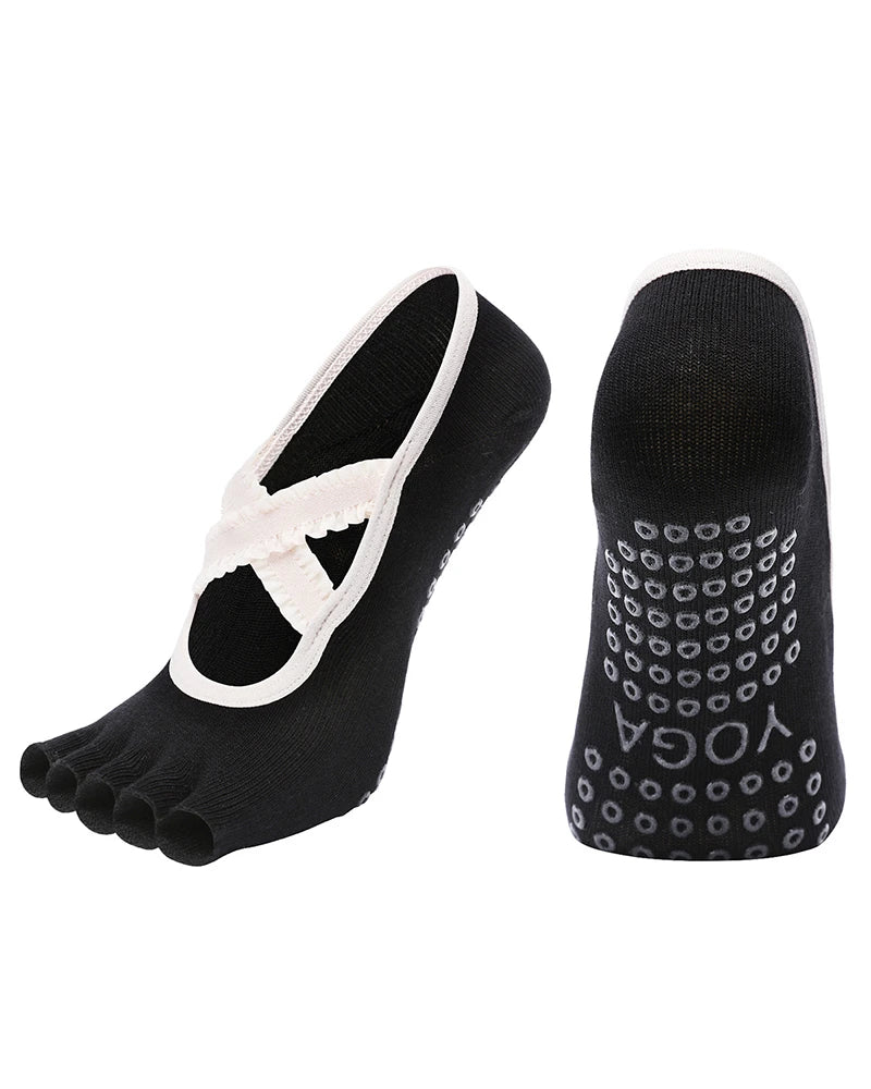 クロスストラップ 半指ヨガソックス 3142