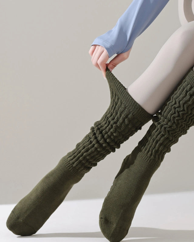 厚手で滑り止め付きの膝丈ソックス 3146