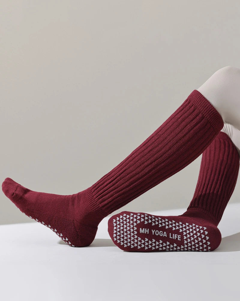 厚手で滑り止め付きの膝丈ソックス 3146