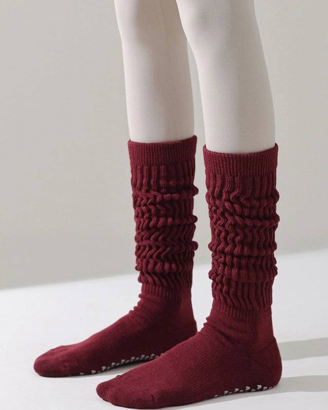 厚手で滑り止め付きの膝丈ソックス 3146