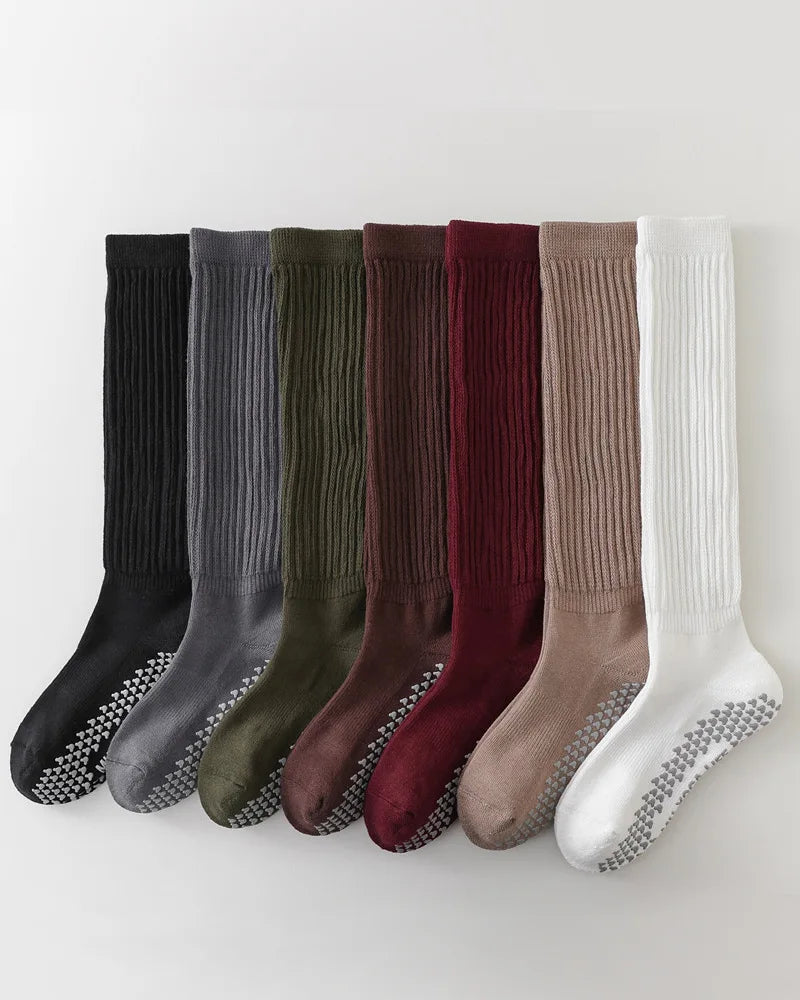 厚手で滑り止め付きの膝丈ソックス 3146