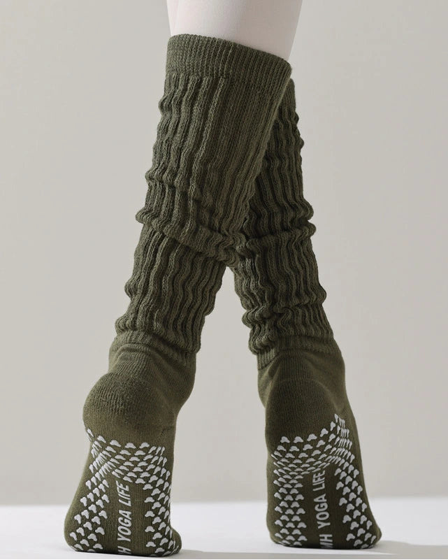 厚手で滑り止め付きの膝丈ソックス 3146