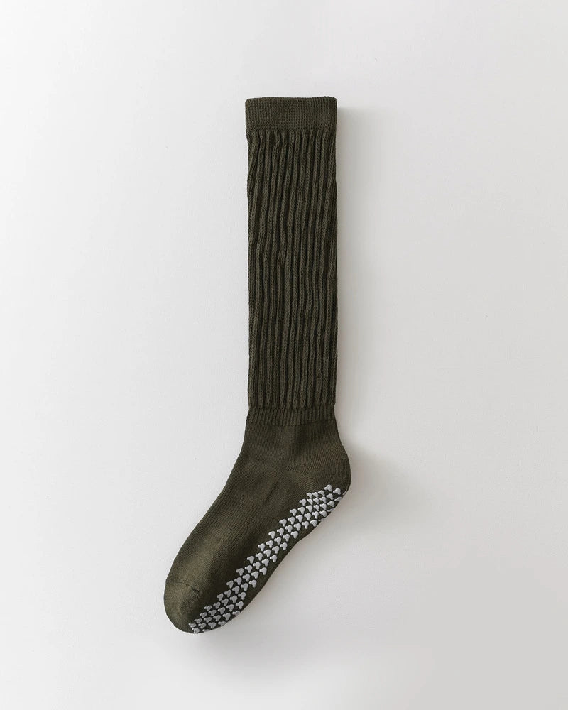 厚手で滑り止め付きの膝丈ソックス 3146