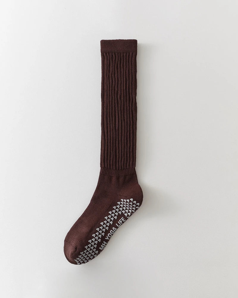 厚手で滑り止め付きの膝丈ソックス 3146