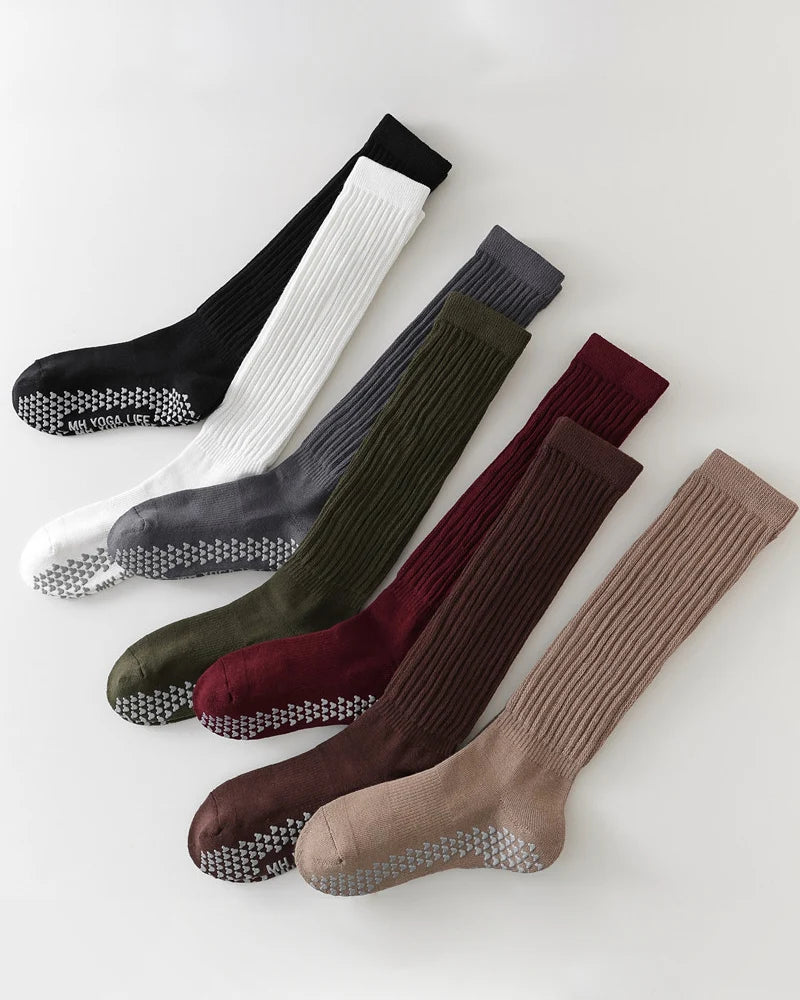 厚手で滑り止め付きの膝丈ソックス 3146