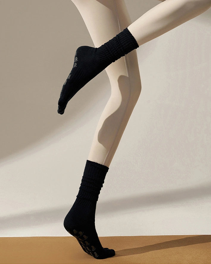 ミドル丈 5本指ヨガソックス 滑り止め付き 3147