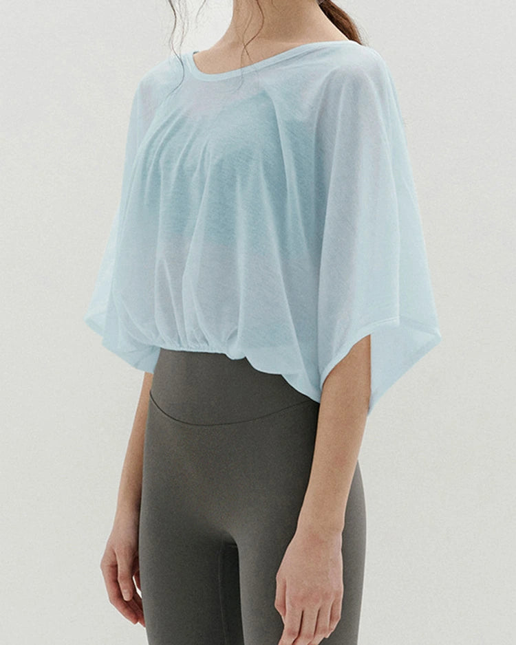 クロップドドレープシアーヨガT3028