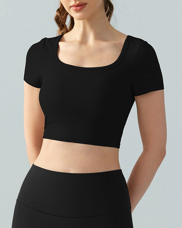 アレットバックオープンクロップドヨガT 3130