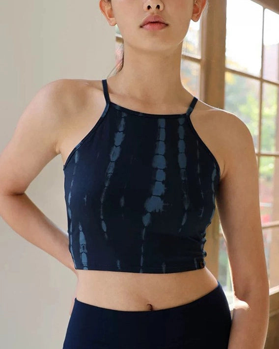 Uネックバッククロスタイダイヨガトップ3038