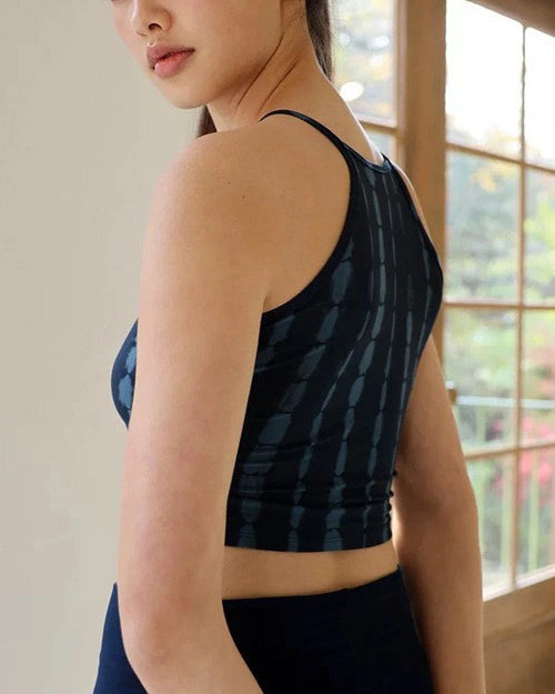 Uネックバッククロスタイダイヨガトップ3038