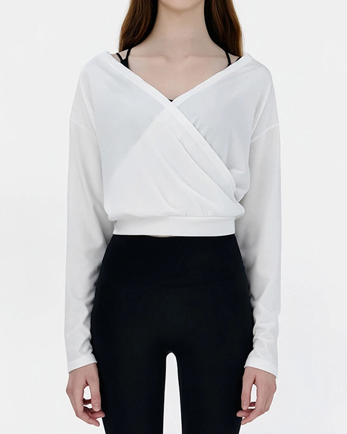 スフルカシュクールVネックロングトップ 3067