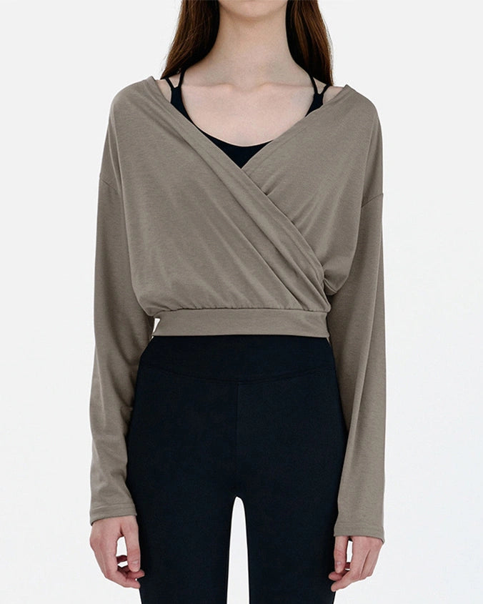 スフルカシュクールVネックロングトップ 3067